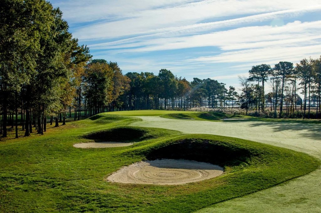 Bunkers in a golf course