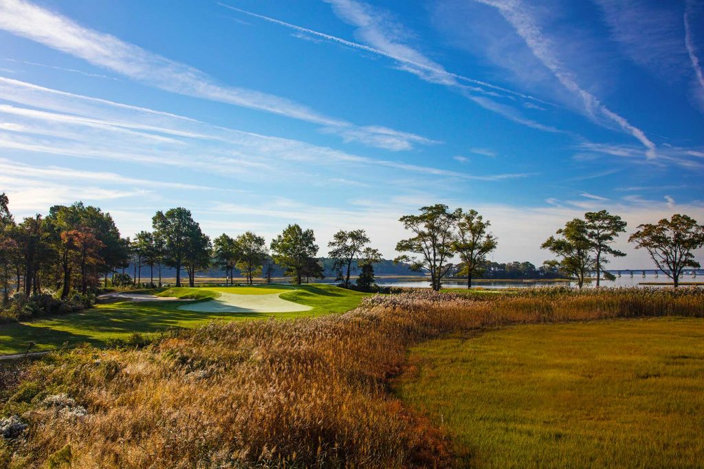 The rough part of a golf course