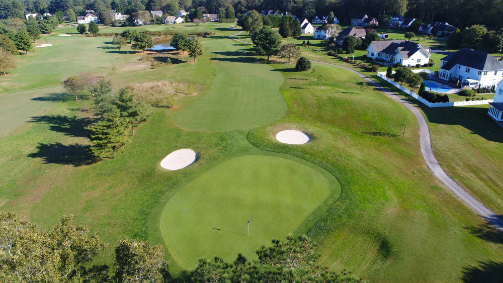 Aerial view of the golf course