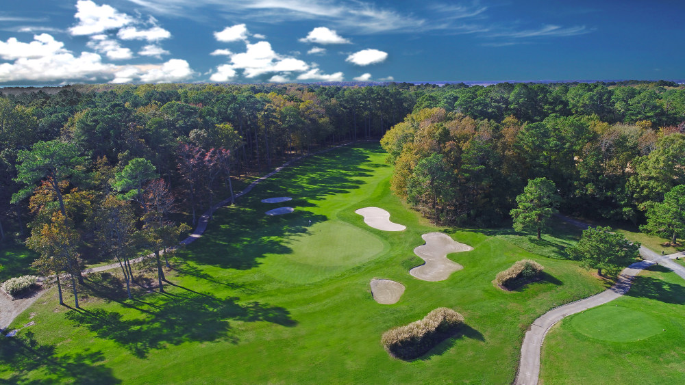 Aerial view of golf course